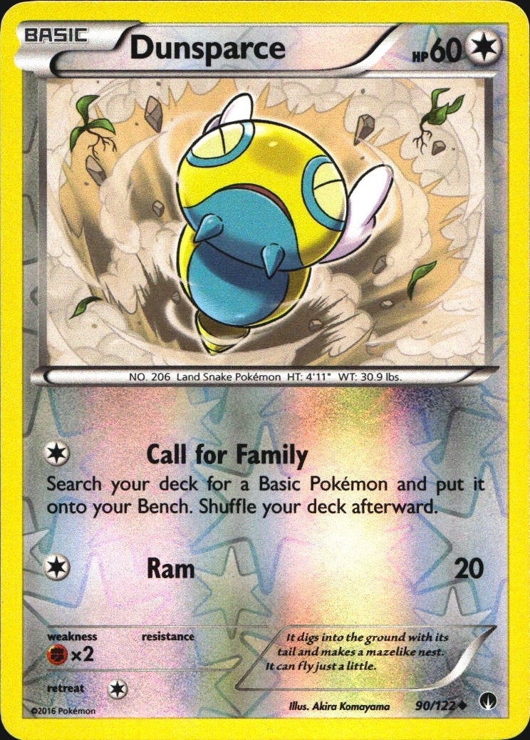 Dunsparce 90/122 Uncommon BREAKpoint Pokemon Reverse Holo Near Mint