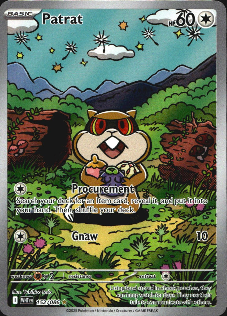 Patrat 152/086 Illustration Rare White Flare Pokemon Near Mint