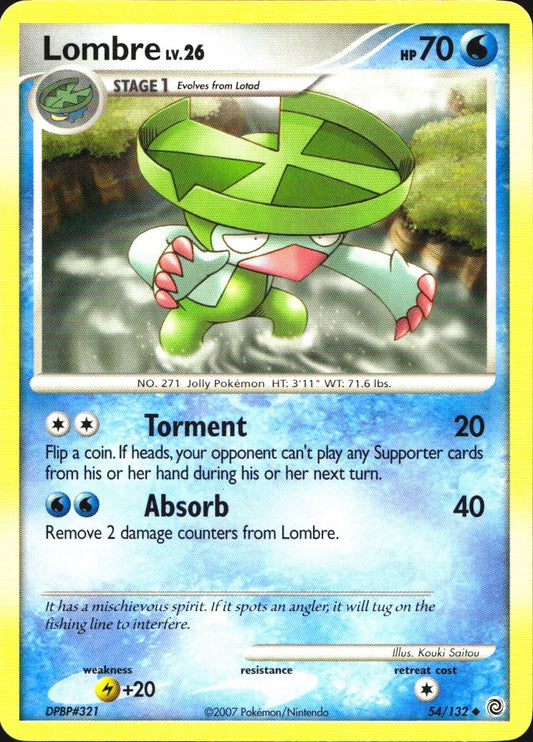 Lombre 54/132 Uncommon Secret Wonders Pokemon Near Mint