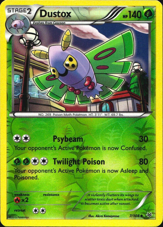 Dustox 7/108 Uncommon Roaring Skies Pokemon Reverse Holo Near Mint