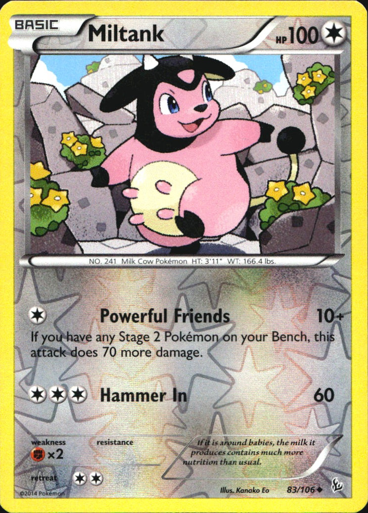 Miltank 83/106 Uncommon Flashfire Pokemon Reverse Holo Near Mint