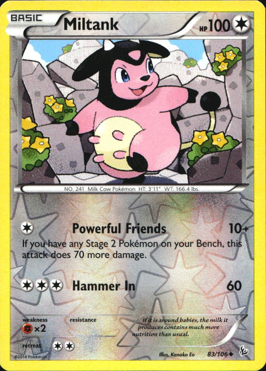 Miltank 83/106 Uncommon Flashfire Pokemon Reverse Holo Near Mint