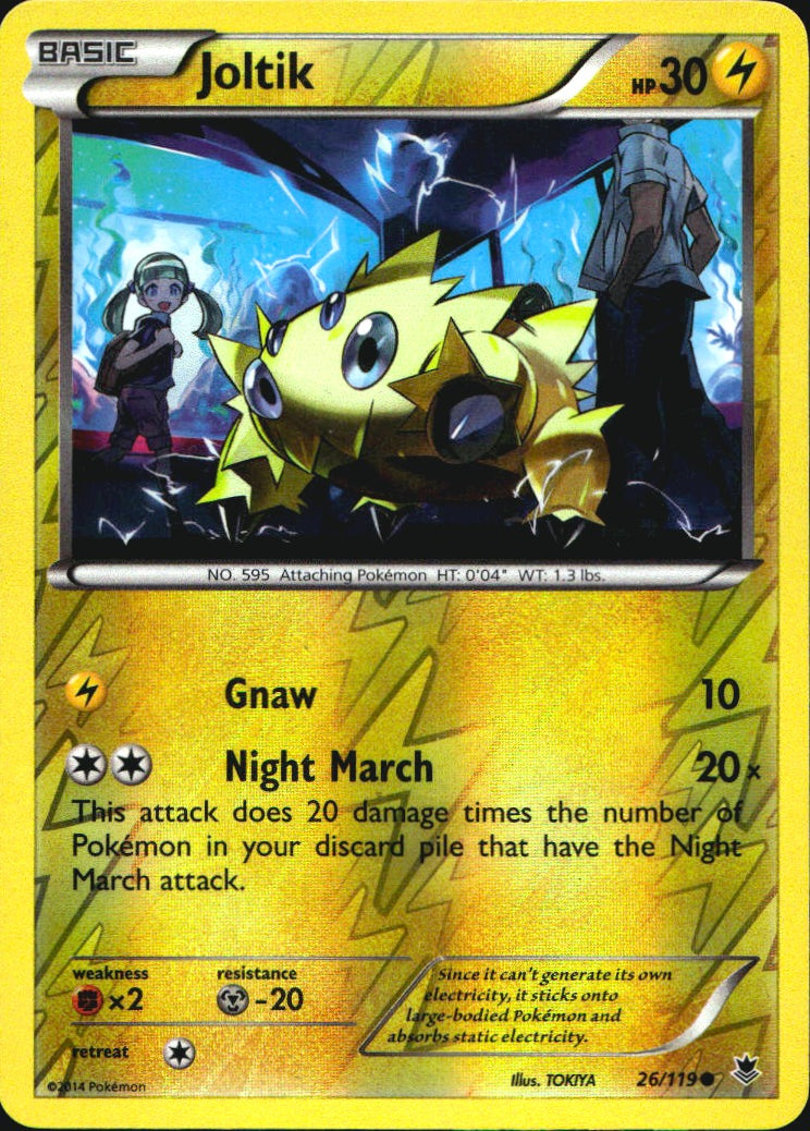Joltik 26/119 Common Phantom Forces Pokemon Reverse Holo Near Mint