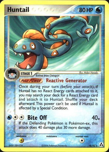 Huntail 18/92 Rare Legend Maker Pokemon Near Mint