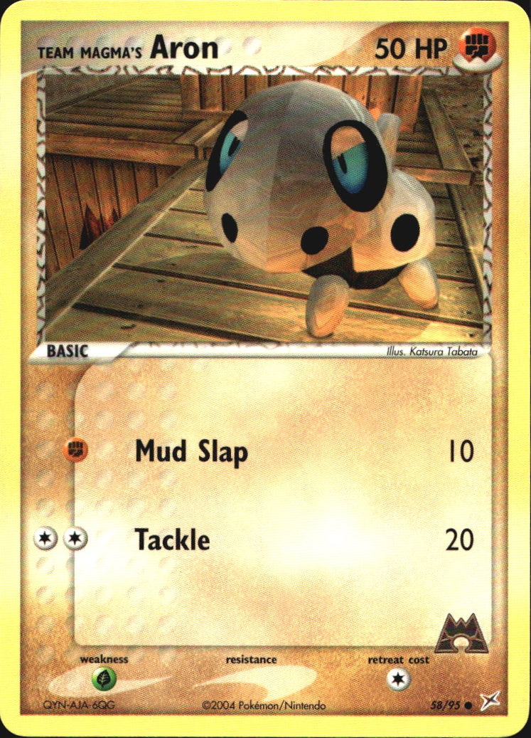 Team Magma's Aron 58/95 Common Team Magma vs Team Aqua Pokemon Near Mint