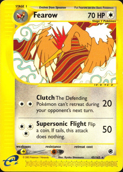 Fearow 45/165 Rare Expedition Base Set Pokemon Near Mint