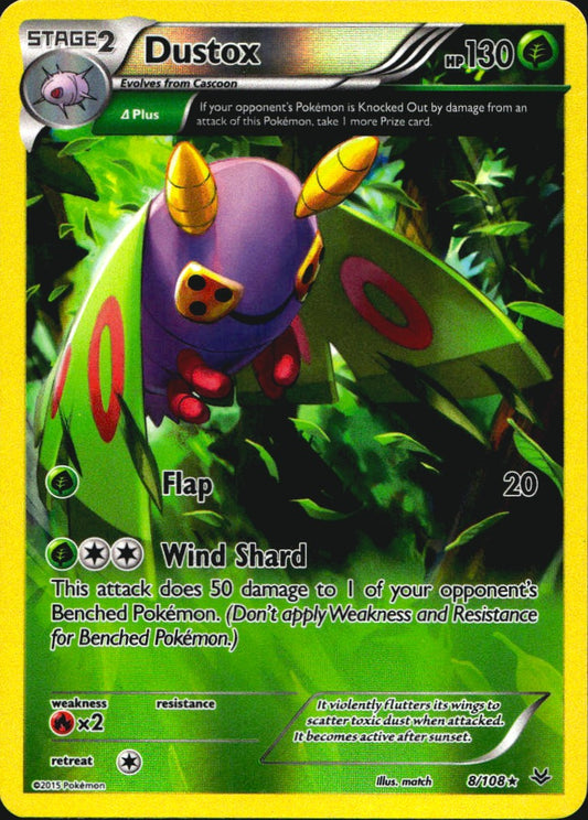 Dustox 8/108 Rare Roaring Skies Pokemon Reverse Holo Near Mint