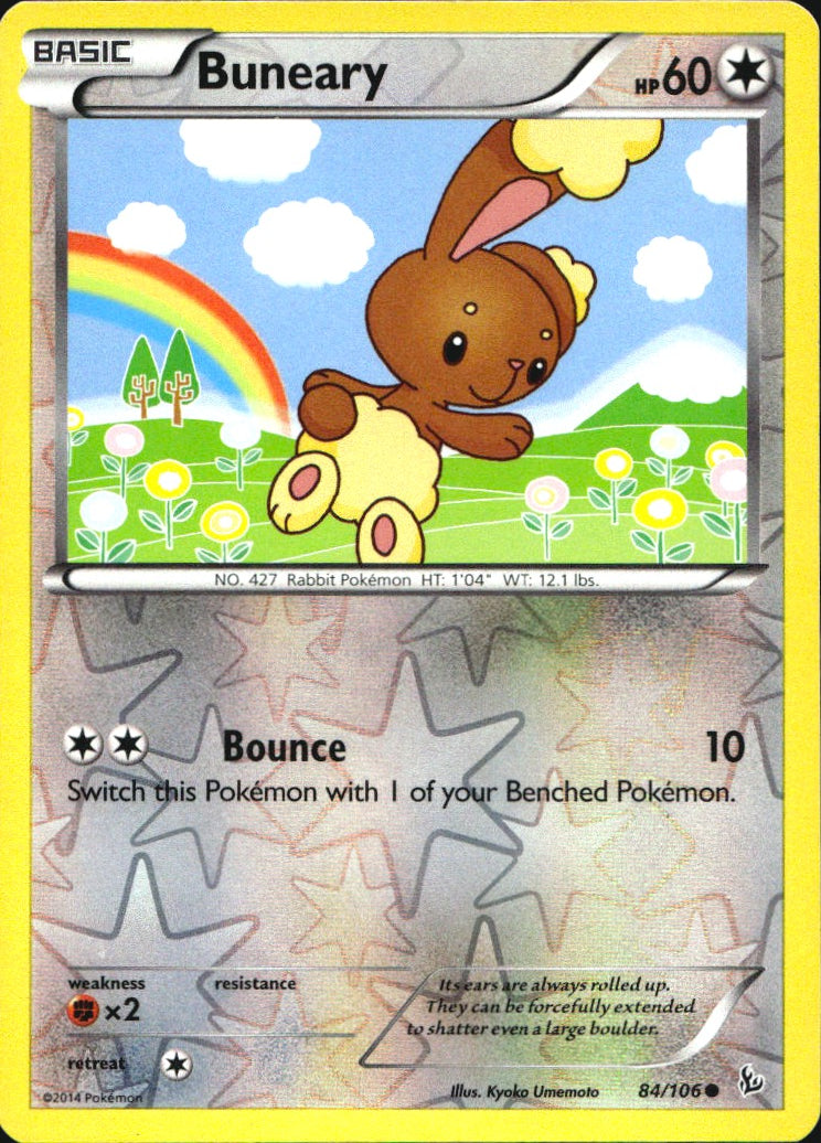 Buneary 84/106 Common Flashfire Pokemon Reverse Holo Near Mint