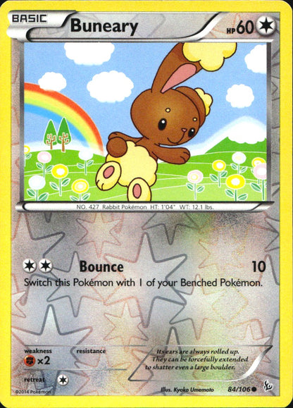 Buneary 84/106 Common Flashfire Pokemon Reverse Holo Near Mint