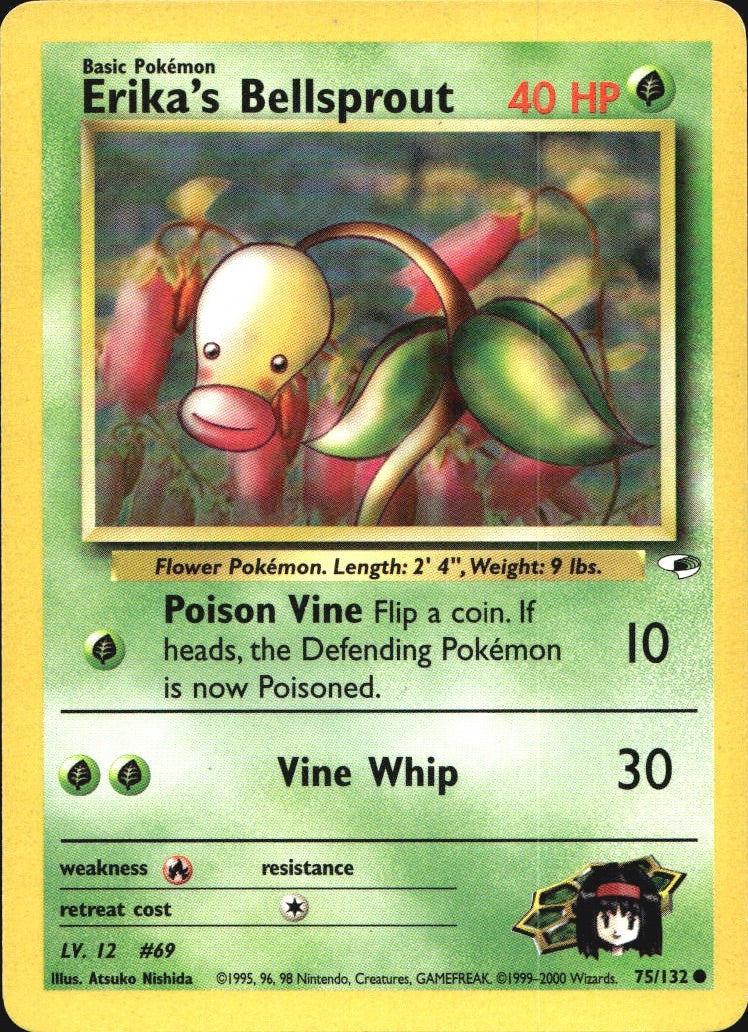 Erika's Bellsprout 75/132 Common Gym Heroes Pokemon Near Mint