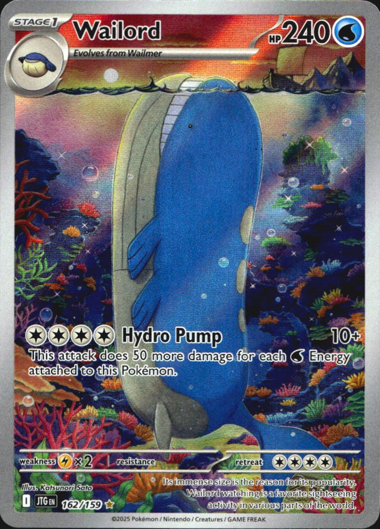 Wailord 162/159 Illustration Rare Journey Together Pokemon Near Mint