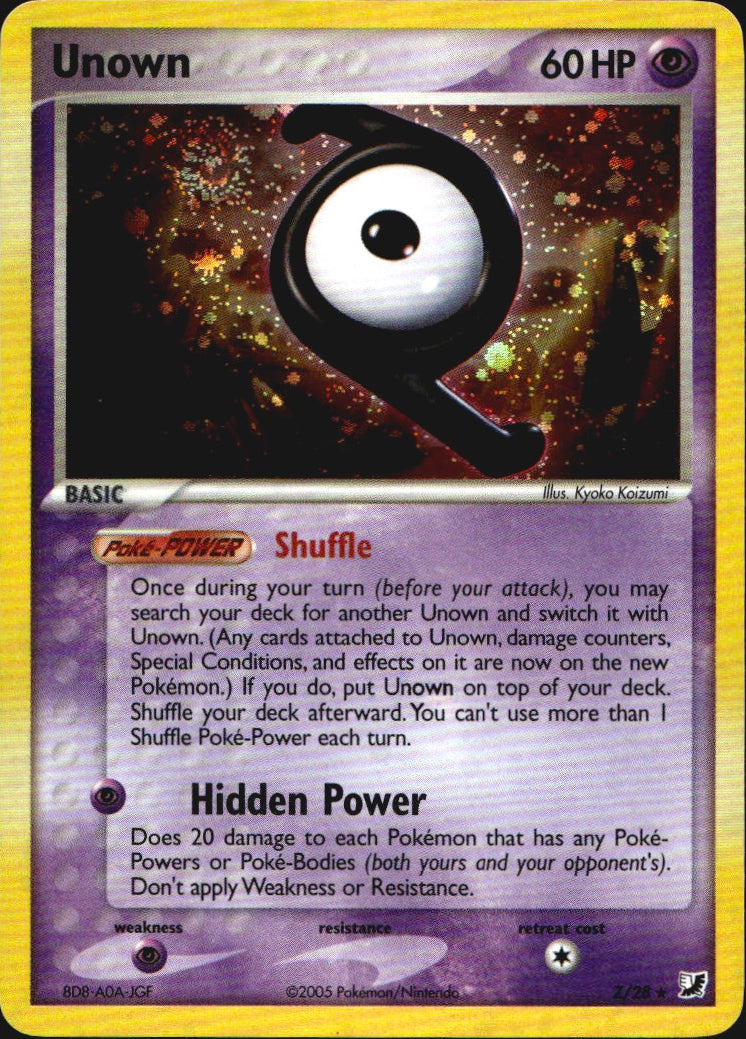 Unown Z/115 Rare Unseen Forces Pokemon Lightly Played