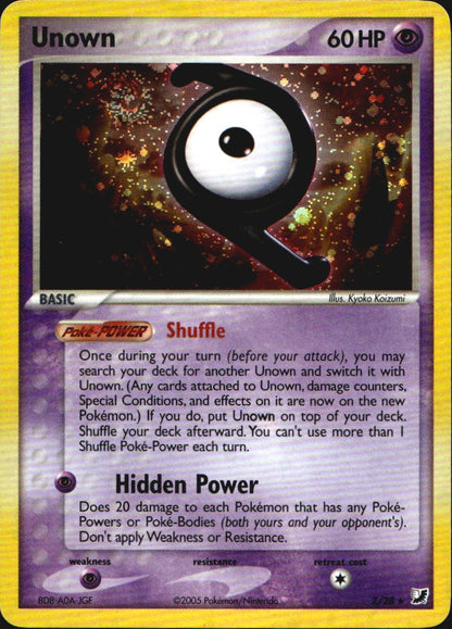 Unown Z/115 Rare Unseen Forces Pokemon Lightly Played