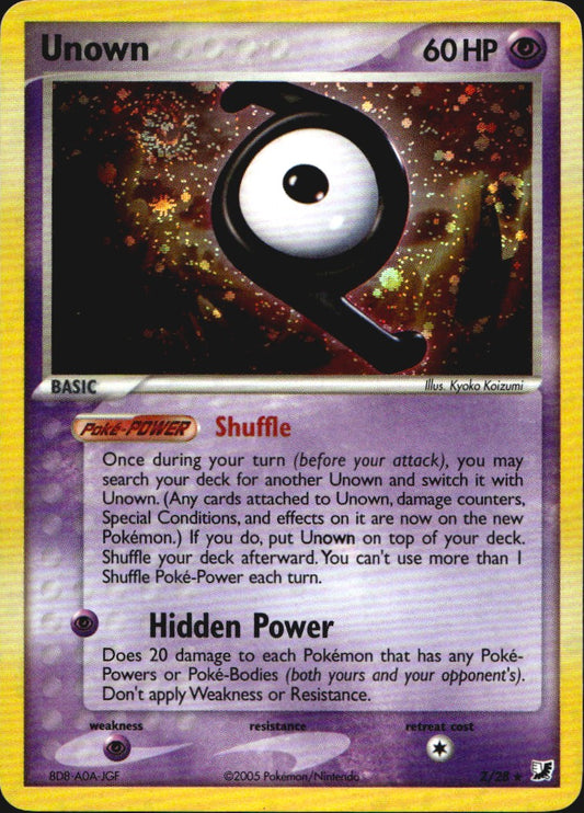 Unown Z/115 Rare Unseen Forces Pokemon Lightly Played