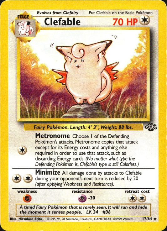 Clefable 17/64 Rare Jungle Pokemon Near Mint