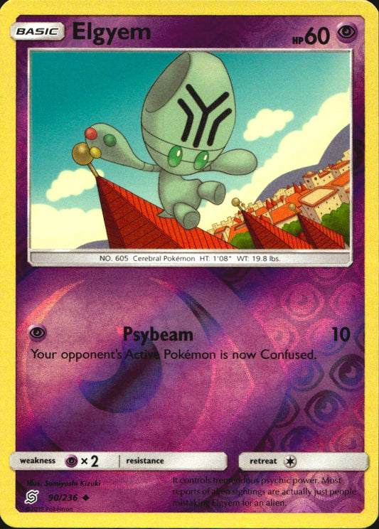 Elgyem 90/236 Uncommon Unified Minds Pokemon Reverse Holo Near Mint