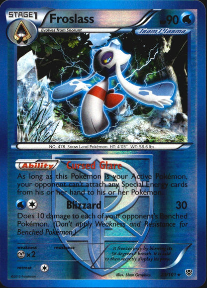 Froslass 23/101 Rare Plasma Blast Pokemon Reverse Holo Near Mint