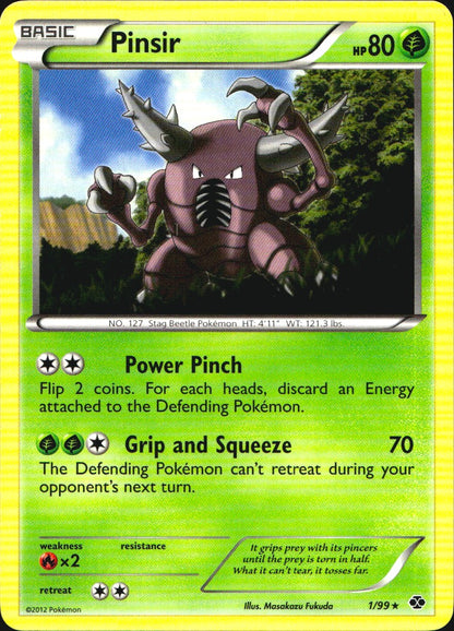 Pinsir 1/99 Rare Next Destinies Pokemon Near Mint