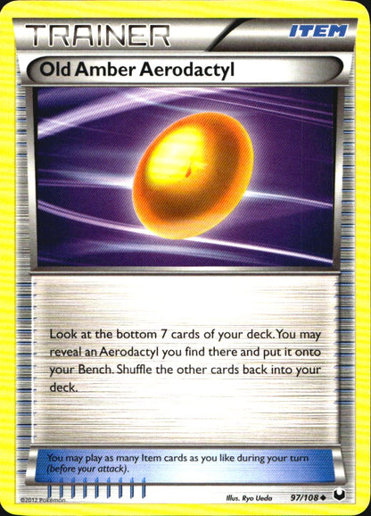 Old Amber Aerodactyl 97/108 Uncommon Dark Explorers Pokemon Near Mint