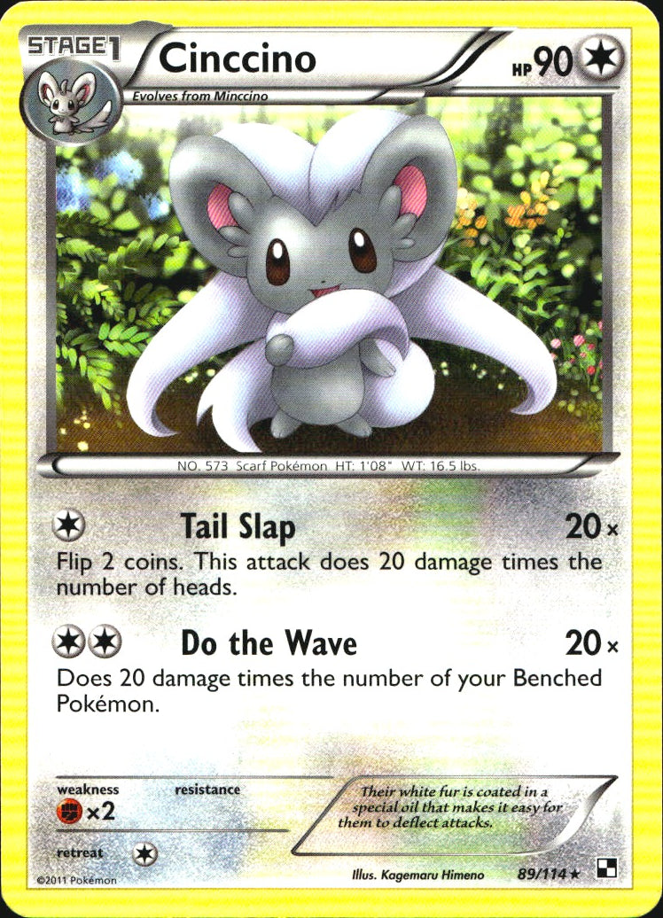 Cinccino 89/114 Rare Black & White Pokemon Near Mint