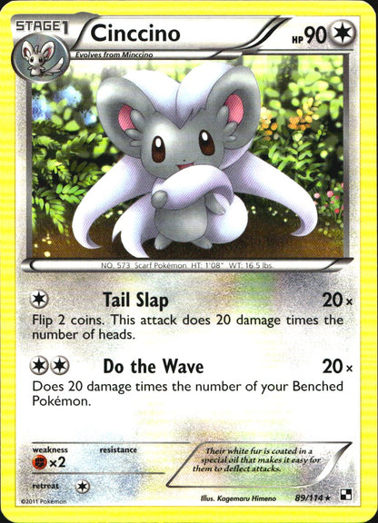 Cinccino 89/114 Rare Black & White Pokemon Near Mint