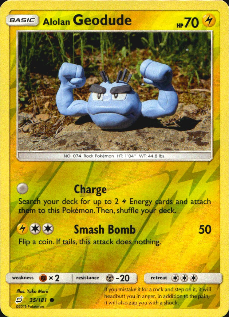 Alolan Geodude 35/181 Common Team Up Pokemon Reverse Holo Near Mint