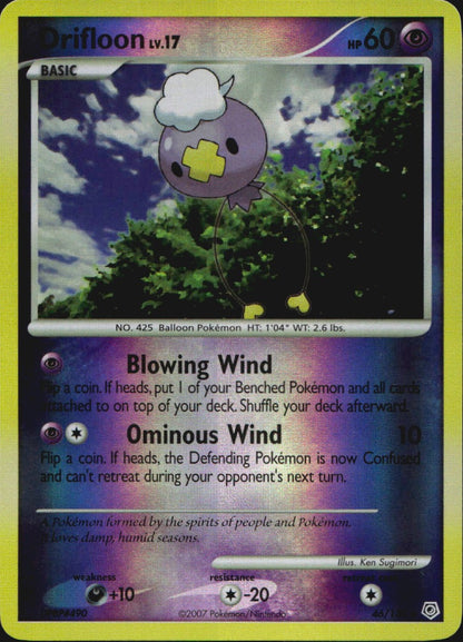 Drifloon 46/130 Uncommon Diamond & Pearl Pokemon Reverse Holo Near Mint