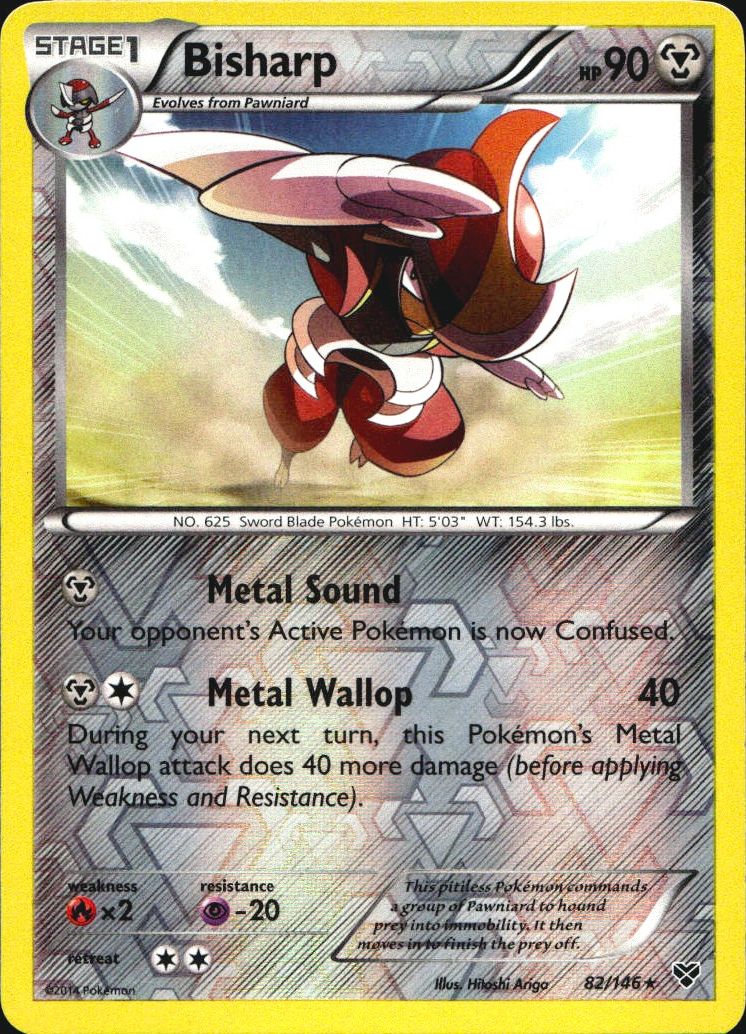 Bisharp 82/146 Rare XY Pokemon Reverse Holo Near Mint