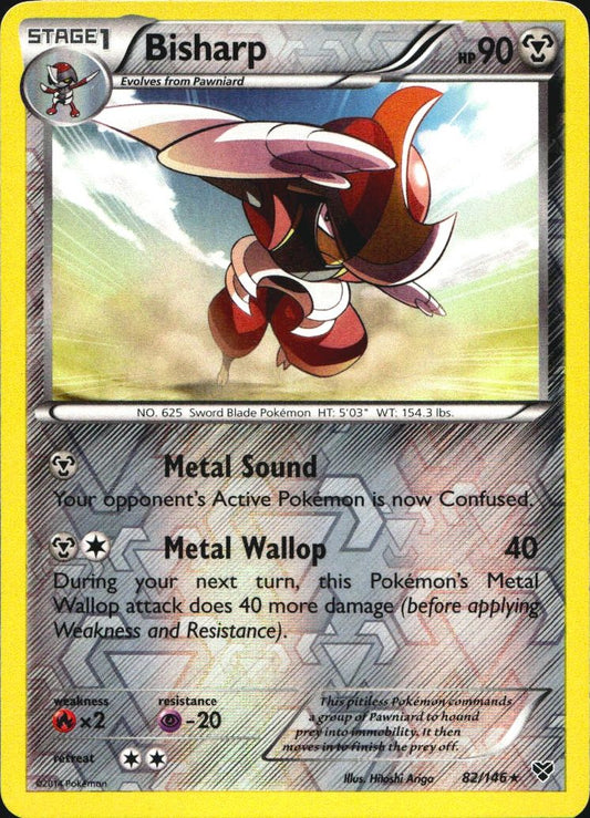 Bisharp 82/146 Rare XY Pokemon Reverse Holo Near Mint