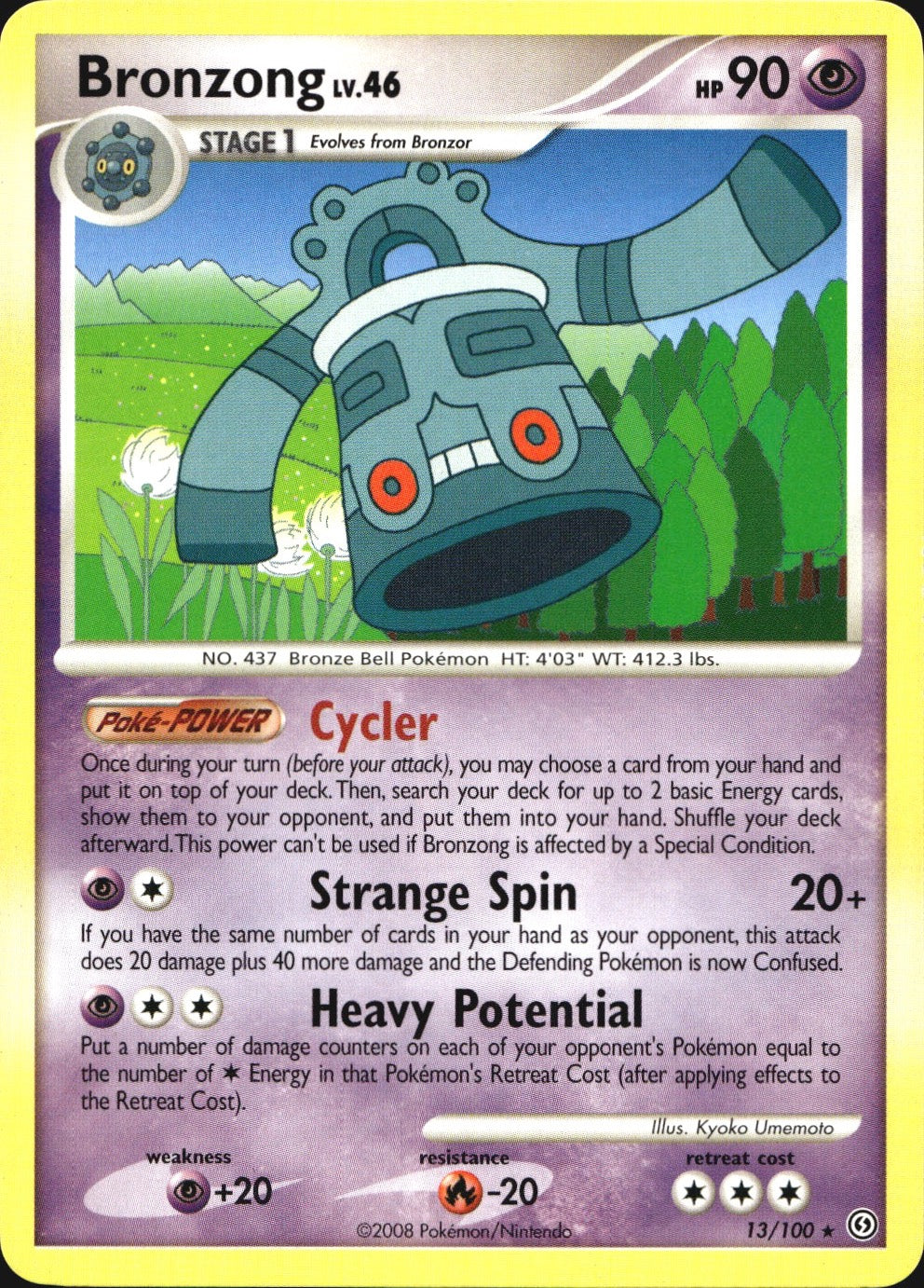 Bronzong 13/100 Rare Stormfront Pokemon Near Mint