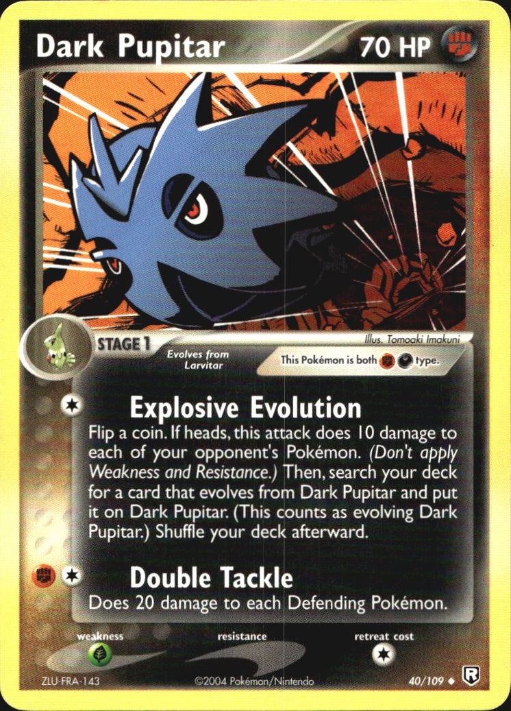 Dark Pupitar 40/109 Uncommon Team Rocket Returns Pokemon Near Mint