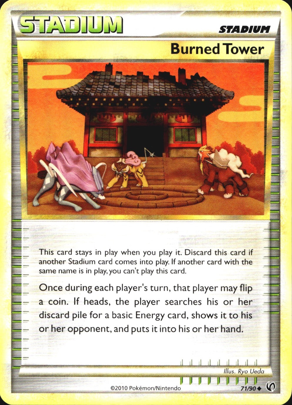 Burned Tower 71/90 Uncommon HGSS Undaunted Pokemon Near Mint