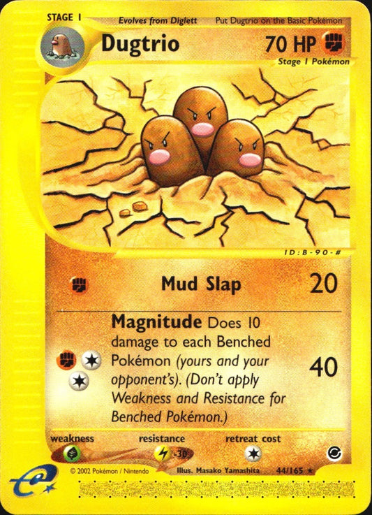 Dugtrio 44/165 Rare Expedition Base Set Pokemon Near Mint