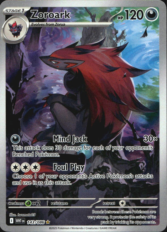 Zoroark 143/086 Illustration Rare White Flare Pokemon Near Mint
