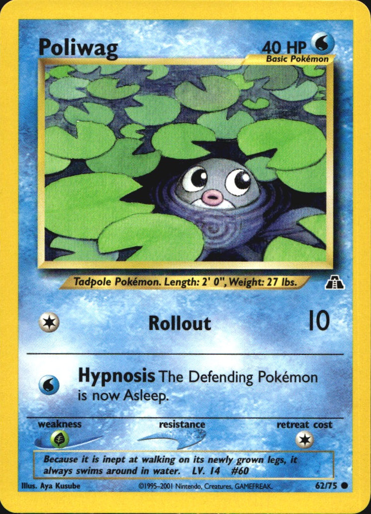 Poliwag 62/75 Common Neo Discovery Pokemon Near Mint