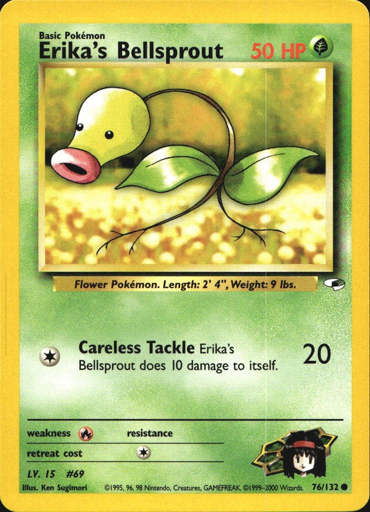Erika's Bellsprout 76/132 Common Gym Heroes Pokemon Near Mint