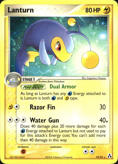 Lanturn 19/92 Rare Legend Maker Pokemon Near Mint