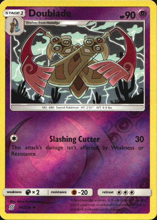 Doublade 94/236 Uncommon Unified Minds Pokemon Reverse Holo Near Mint