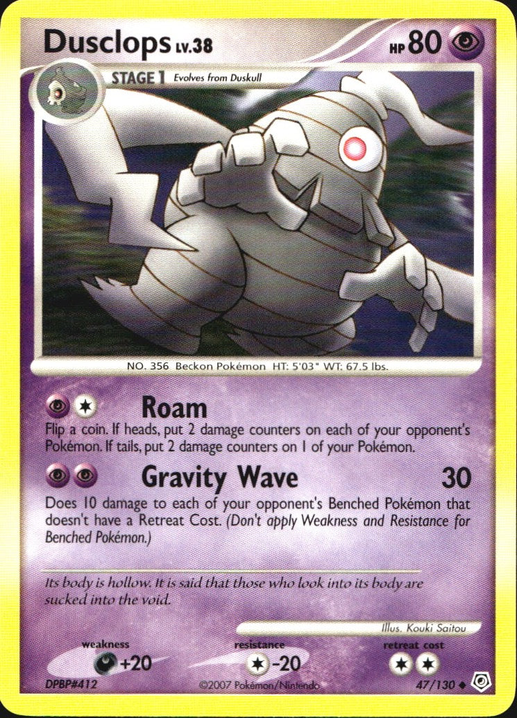 Dusclops 47/130 Uncommon Diamond & Pearl Pokemon Near Mint