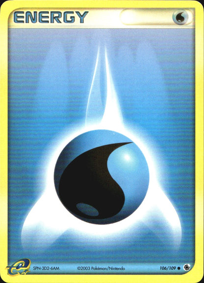 Water Energy 106/109 Common Ruby & Sapphire Pokemon Near Mint