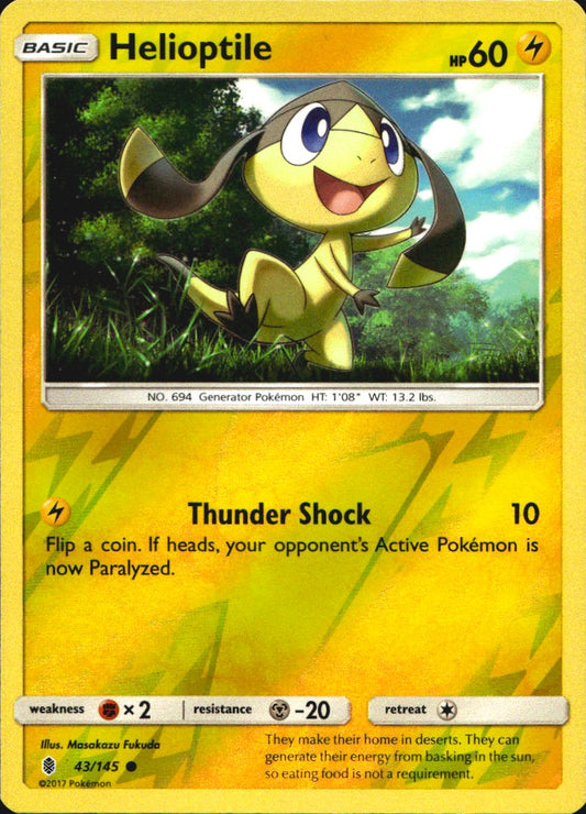 Helioptile 43/145 Common Guardians Rising Pokemon Reverse Holo Near Mint