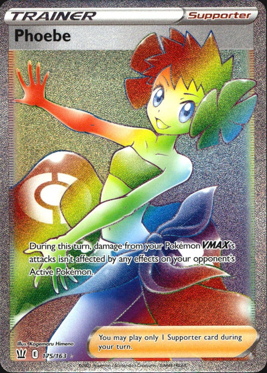 Phoebe 175/163 Rainbow Rare Battle Styles Near Mint