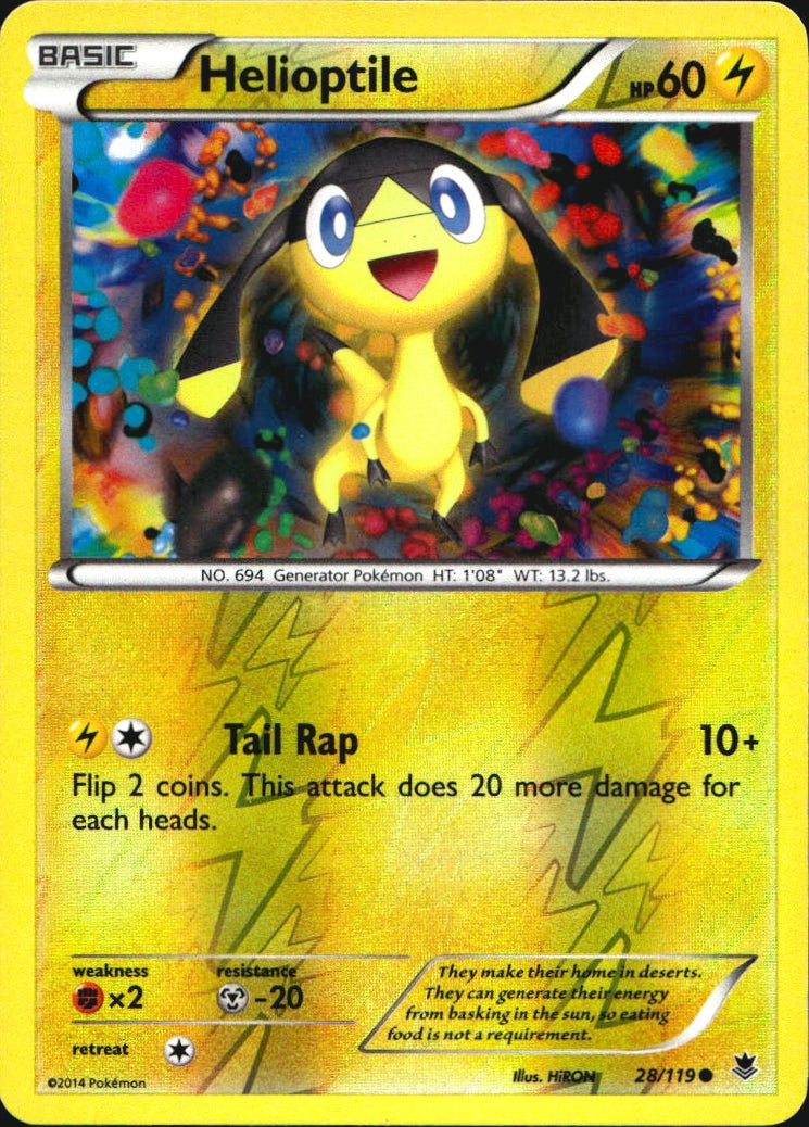 Helioptile 28/119 Common Phantom Forces Pokemon Reverse Holo Near Mint