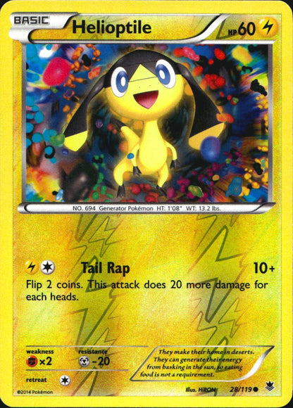 Helioptile 28/119 Common Phantom Forces Pokemon Reverse Holo Near Mint