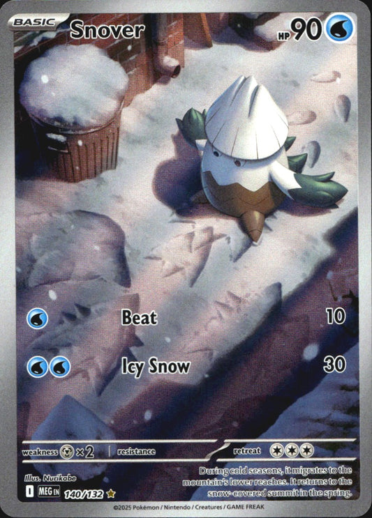 Snover 140/132 Illustration Rare Mega Evolution Pokemon Near Mint