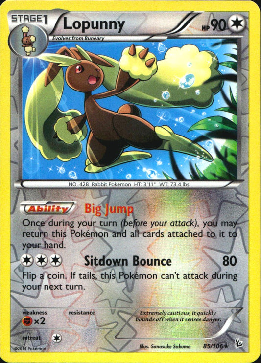 Lopunny 85/106 Rare Flashfire Pokemon Reverse Holo Near Mint