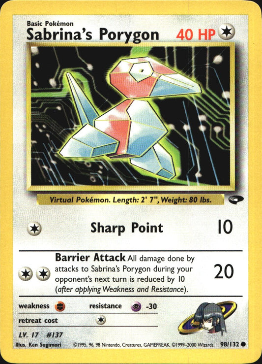 Sabrina's Porygon 98/132 Common Gym Challenge Pokemon Near Mint