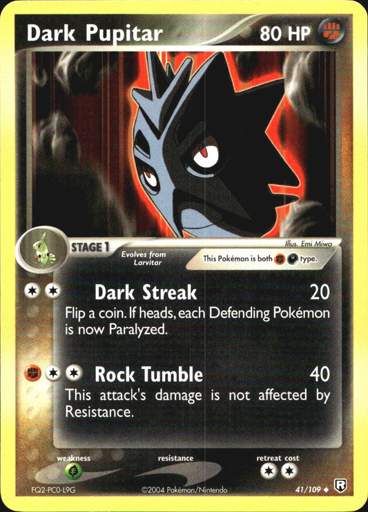 Dark Pupitar 41/109 Uncommon Team Rocket Returns Pokemon Near Mint
