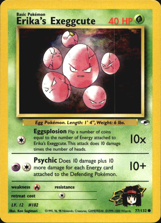 Erika's Exeggcute 77/132 Common Gym Heroes Pokemon Near Mint