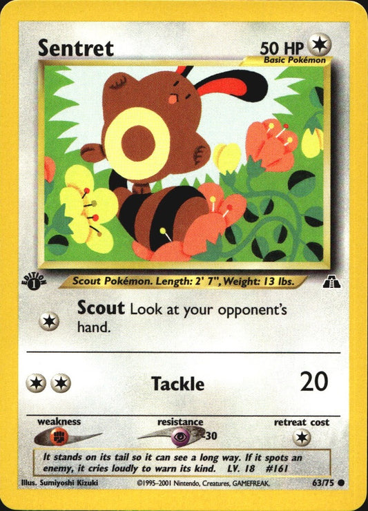 Sentret 63/75 Common Neo Discovery Pokemon 1st Edition Near Mint
